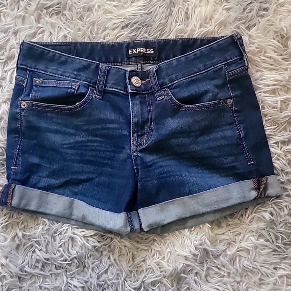 Express  Blue Denim Shorts size 4